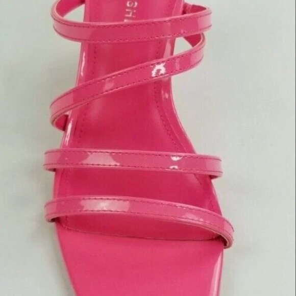 Marc Fisher Pink Slip On Strappy Square Toe Chunky Heels Wedding Formal Sandal 9 - Picture 9 of 10